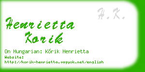 henrietta korik business card