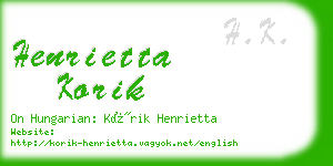 henrietta korik business card